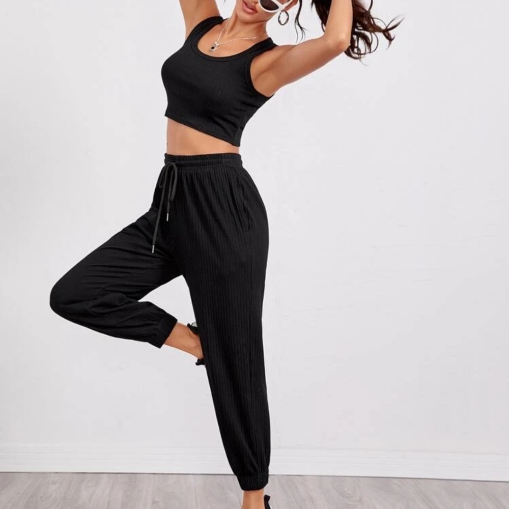 Ribbed tank and joggers set